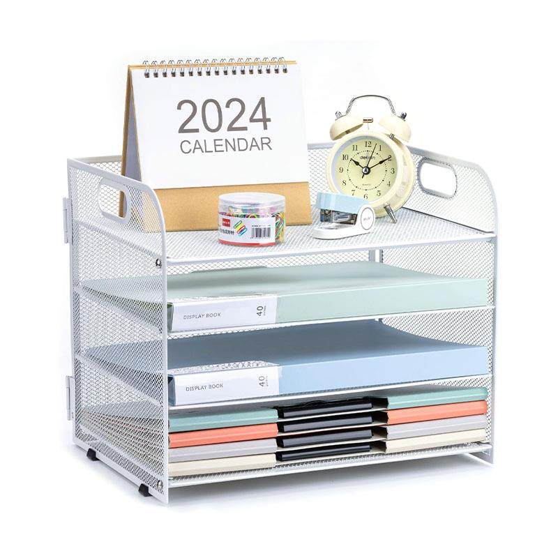 面件4层置物免打孔文架办公架用品办公室LH011A文铁艺桌文件收纳,收纳整理,书桌收纳置物架,淘宝优惠券,粉丝福利购,淘宝优惠卷