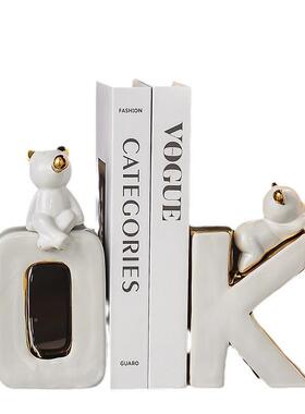 现代简约O书K挡摆件轻奢高档OKsd客厅柜电视柜餐柜书柜书立酒装边