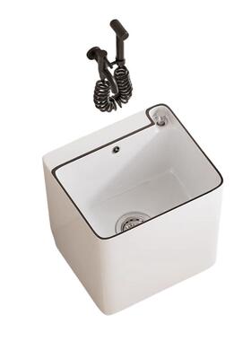 现布代陶瓷18551拖池式家用洗拖把池阳小号台洗脚槽池卫生间落地