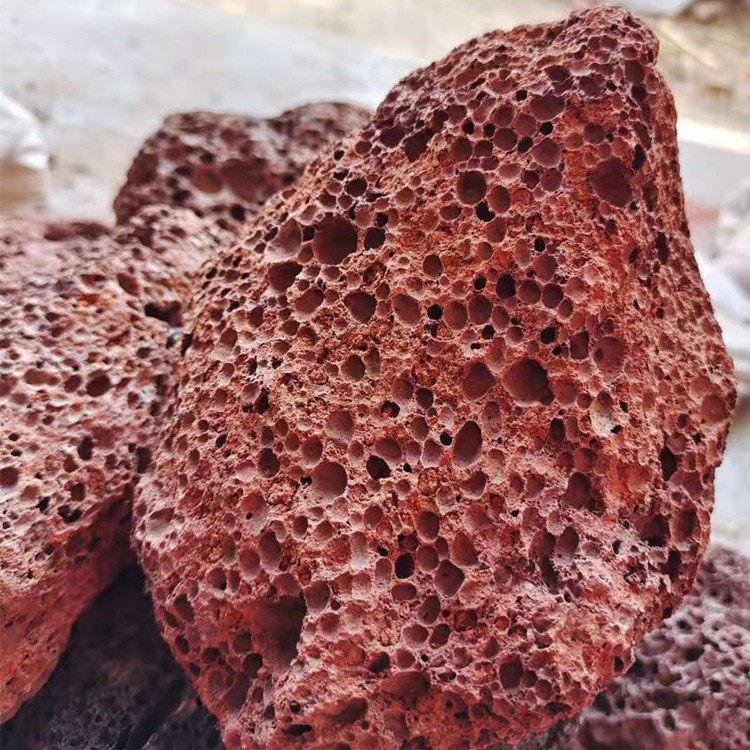 厂家直销红色黑色火山石天然大块1-150厘米假山造景装饰滤水火山