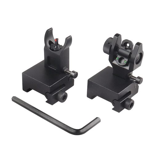 光纤机械瞄金属准星折叠机瞄 光纤瞄准器前红后绿 Iron Sight