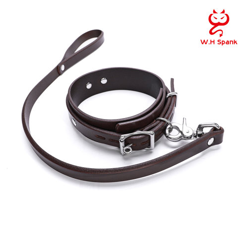 W.HSpank皮质项圈牵引链