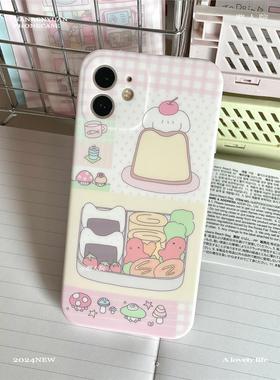 拼布拼贴野餐春天imd手绘日系y2k可爱原创猫狗全包手机壳适用苹果15plus14pro max1311 12iphone