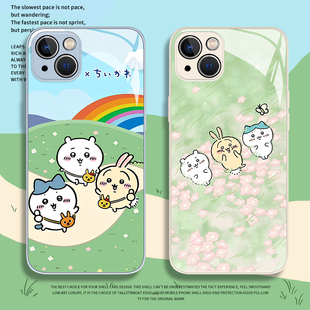 乌萨奇chiikawa适用苹果15手机壳iphone14promax玻璃13小八12mini吉伊卡哇11新款x可爱8plus周边xr女xs男7/se