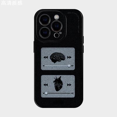 听 iPhone15promax手机壳新款苹果十五plus搞怪趣味艺术14小众不撞款13简约个性12适用11镜头全包黑边IMD软壳