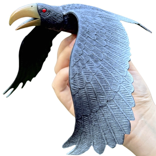 仿真乌鸦老鸹儿童过家家玩具农田果园菜地吓鸟神器驱鸟类动物模型