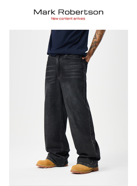 Mark Robertson美式重工牛仔裤宽松直筒2026新款冬季加厚休闲裤男