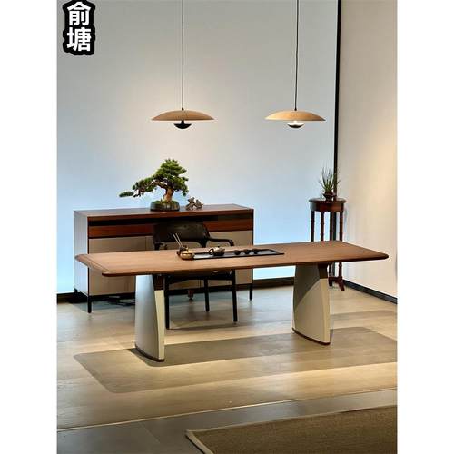 俞塘新中式实木茶桌椅子组合禅意现代简约茶室高端别墅招待泡茶桌