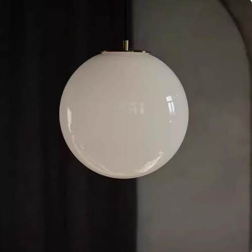 饭厅吊灯圆球玻璃灯卧室灯书房灯包豪斯创意吧台侘寂风中古风灯具