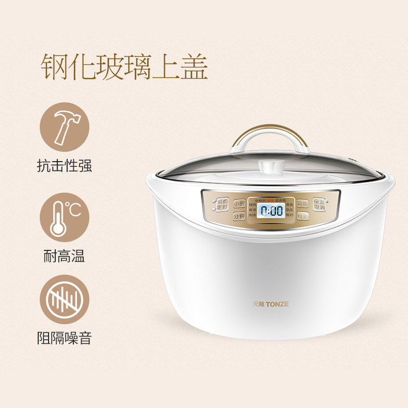 天际隔水炖电炖锅大容量一锅五胆煮粥煲汤锅家用全自动陶瓷盅3.2L