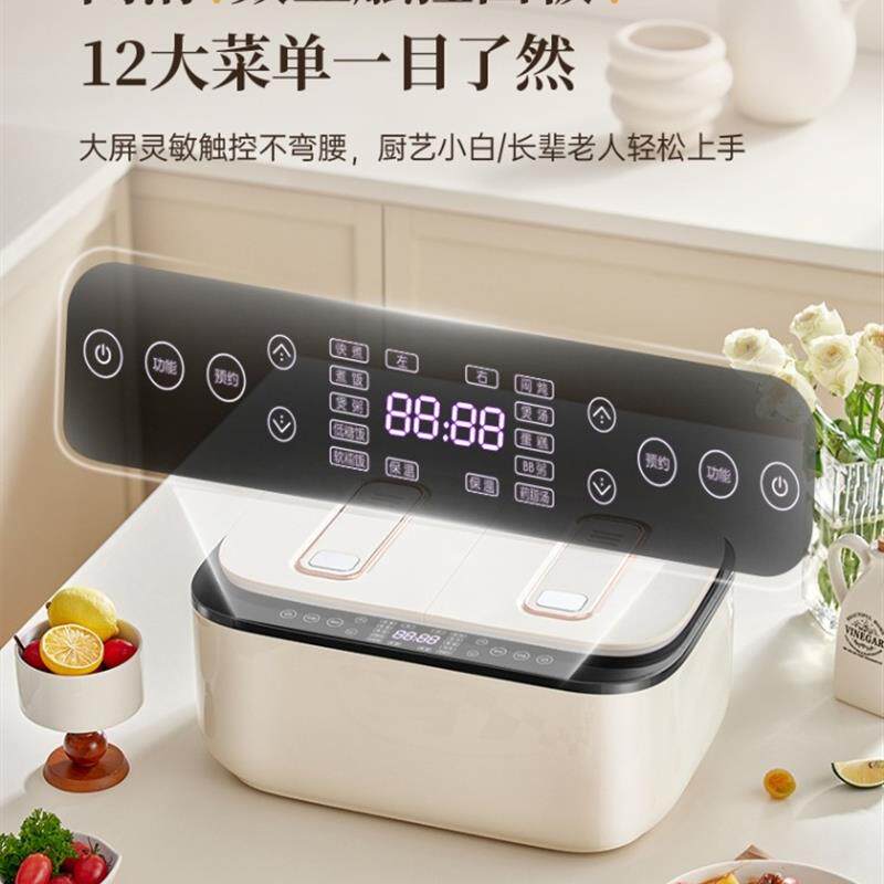 110V出口双胆电饭锅5L大容量米糖分离多功能不粘锅智能双控电饭煲