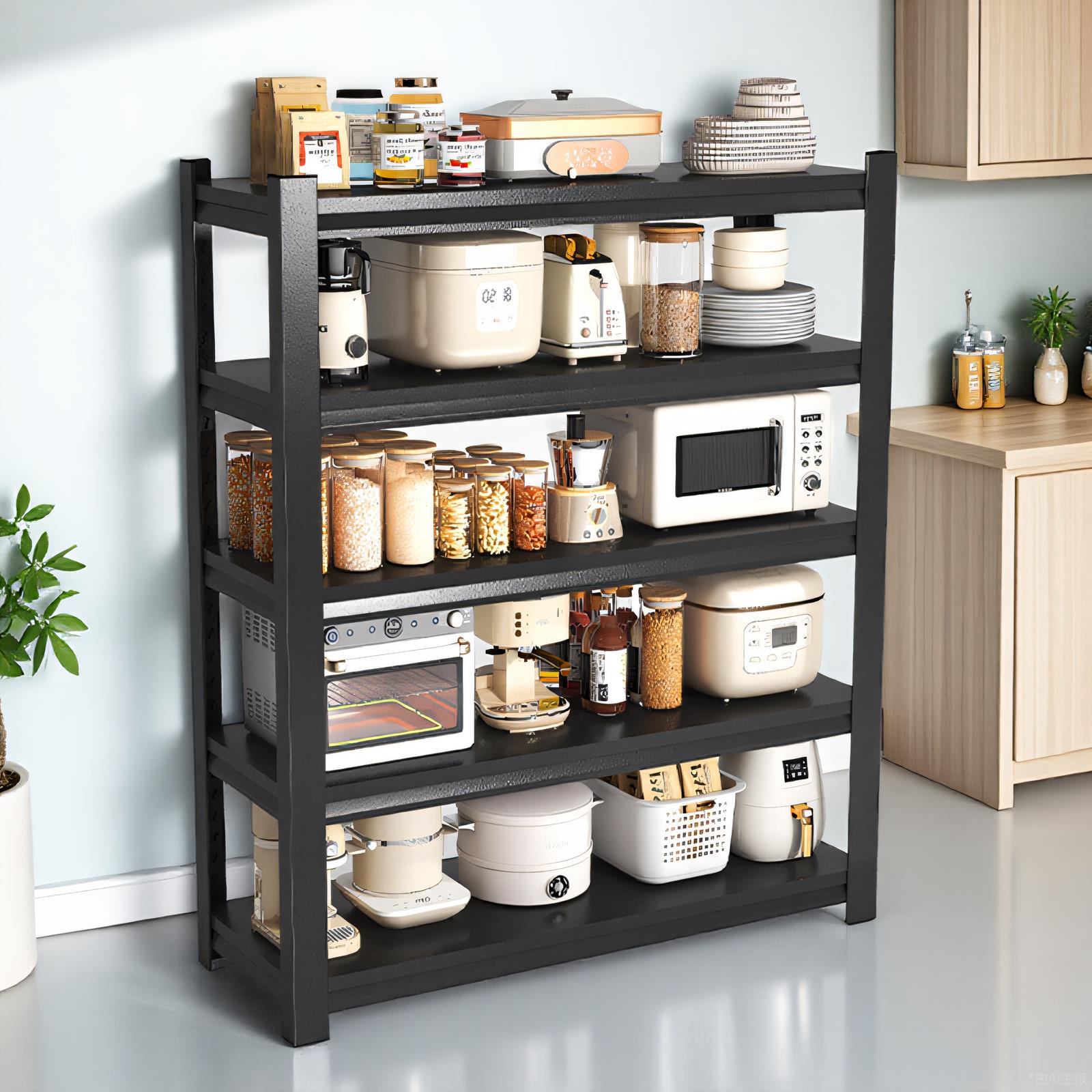 家用货架置物架落地多层储藏间阳台杂物快递收纳层架钢制超市展示