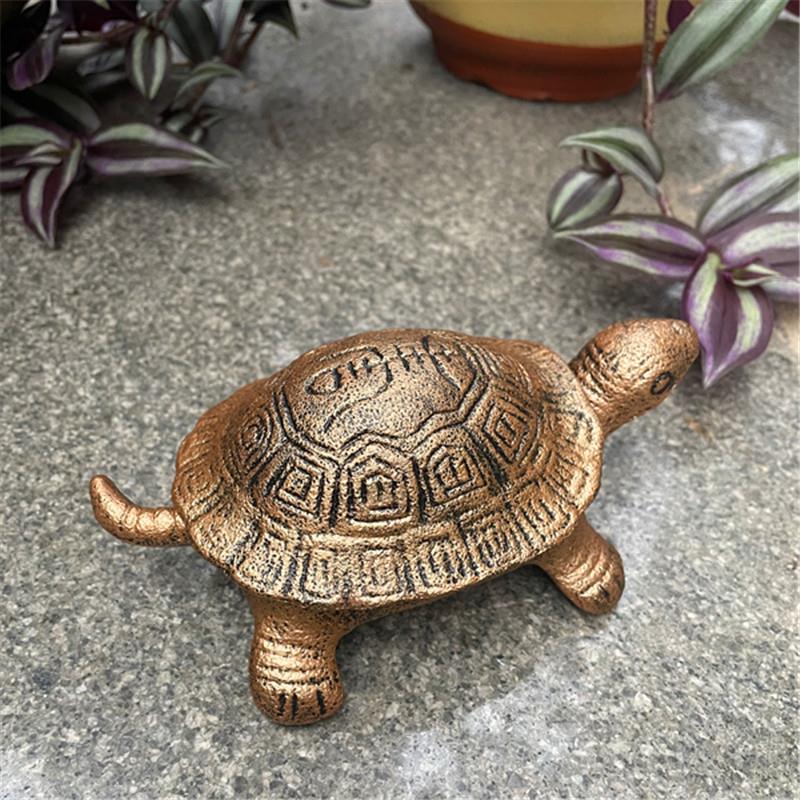 自动灭烟隐藏式创意怀旧全铸铁乌龟烟缸个性带盖烟灰缸办公家装饰