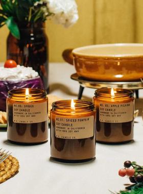 P.F.CANDLE Co香薰蜡烛美国pfcandle卧室pf琥珀苔藓香氛浪漫情调