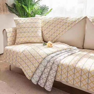 精选加密加厚棉麻沙发垫四季通用防滑沙发巾不起皱透气冬暖夏凉可