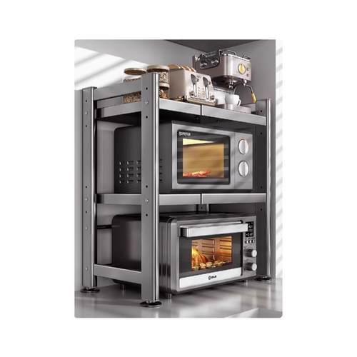 厨房微波炉架置物架多功能多层架子烤箱收纳层架家用台面电饭锅支