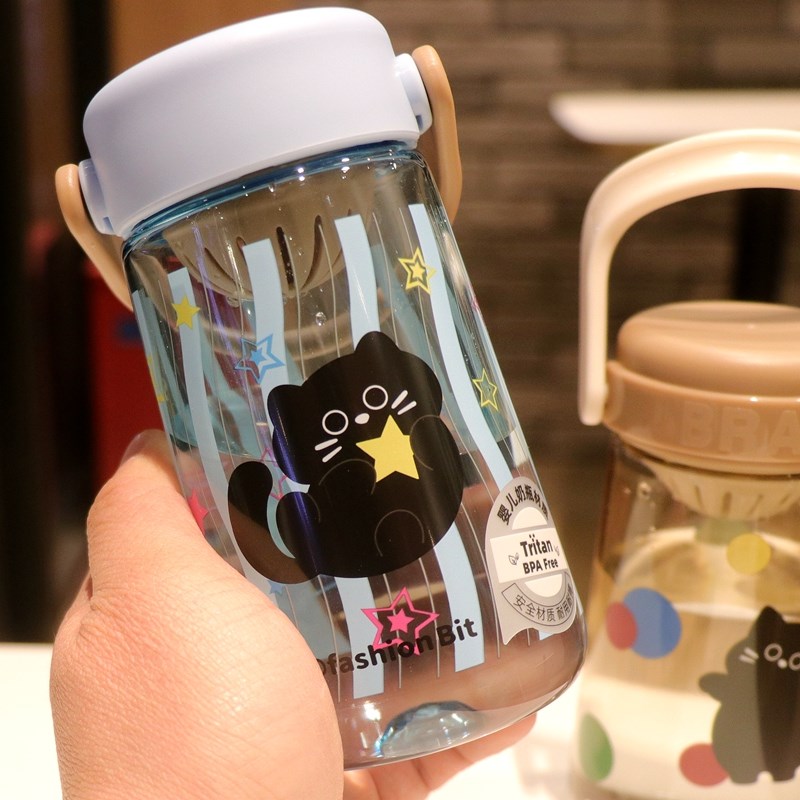 夏季塑料水杯儿童学生防摔食品级杯子2025新款小容量迷你运动茶杯