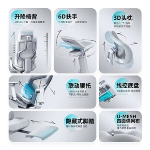 精选ENOVA自由家人体工学椅办公座椅舒适学习椅子电竞椅撑腰椅电