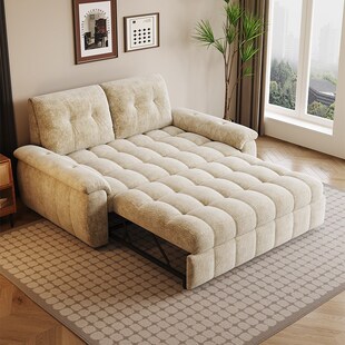 精选折叠沙发床两用小户型客厅多功能耐磨冰花雪尼尔双三人组合沙