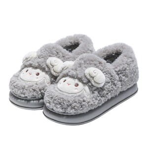 精选男士棉拖鞋冬季包跟外穿2025新款厚底保暖卡通加绒加厚防滑棉