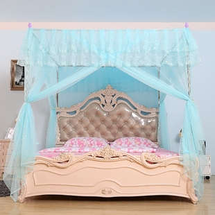 蚊帐三开门不锈钢支架落地宫廷方顶1A.2/1.5/1.8+2m米床双人家用