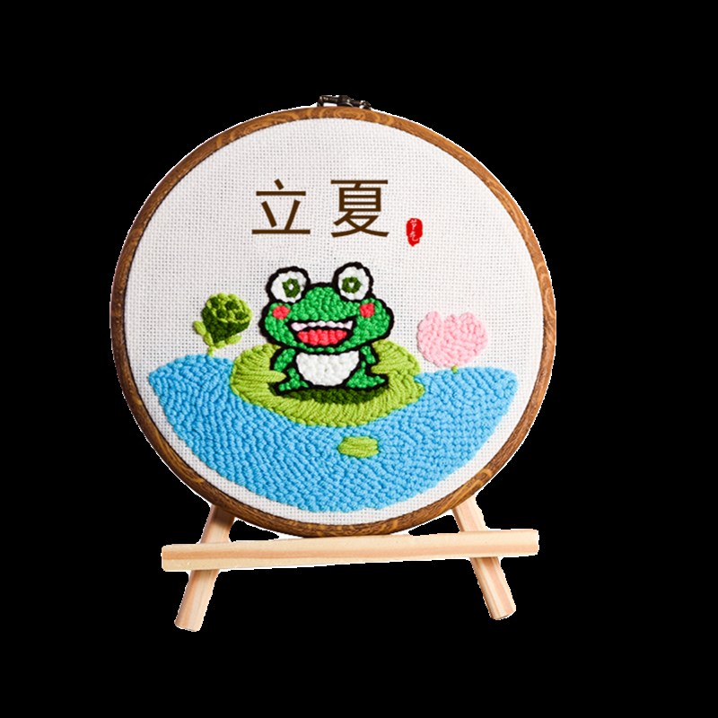 24节气手工diy戳戳绣材v料包刺绣毛线编织手工制作文创装饰戳戳乐