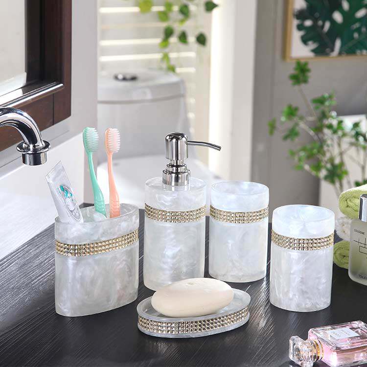 卫浴五件套欧式洗漱套装 卫生间浴室用品漱O口杯套装刷牙杯牙刷杯