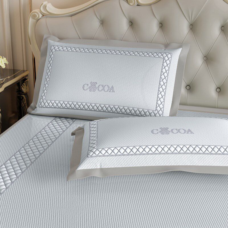 高档凉感豆豆凉席冰丝凉席三件套A床裙床罩空调席子床垫可机洗拆,床上用品,冰丝席,淘宝优惠券,粉丝福利购,淘宝优惠卷