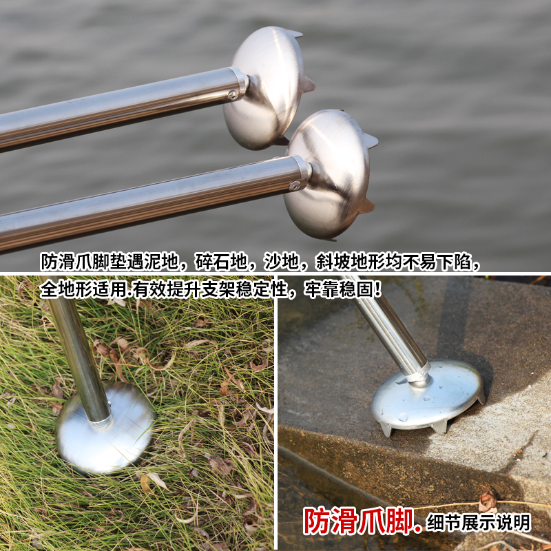 不锈钢尼龙d钢扣专用滑轮长杆龙门架防滑地爪设计长杆炮竿炮台支