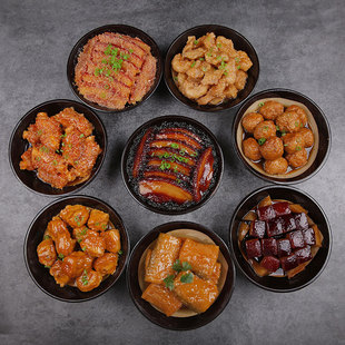 仿真菜品模型小吃蒸碗小酥肉样品道具假菜扣碗模R具关中八大碗美