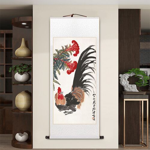 热销名家齐白石h葫芦图福寿安康挂画中式客厅装饰画办公室书房茶