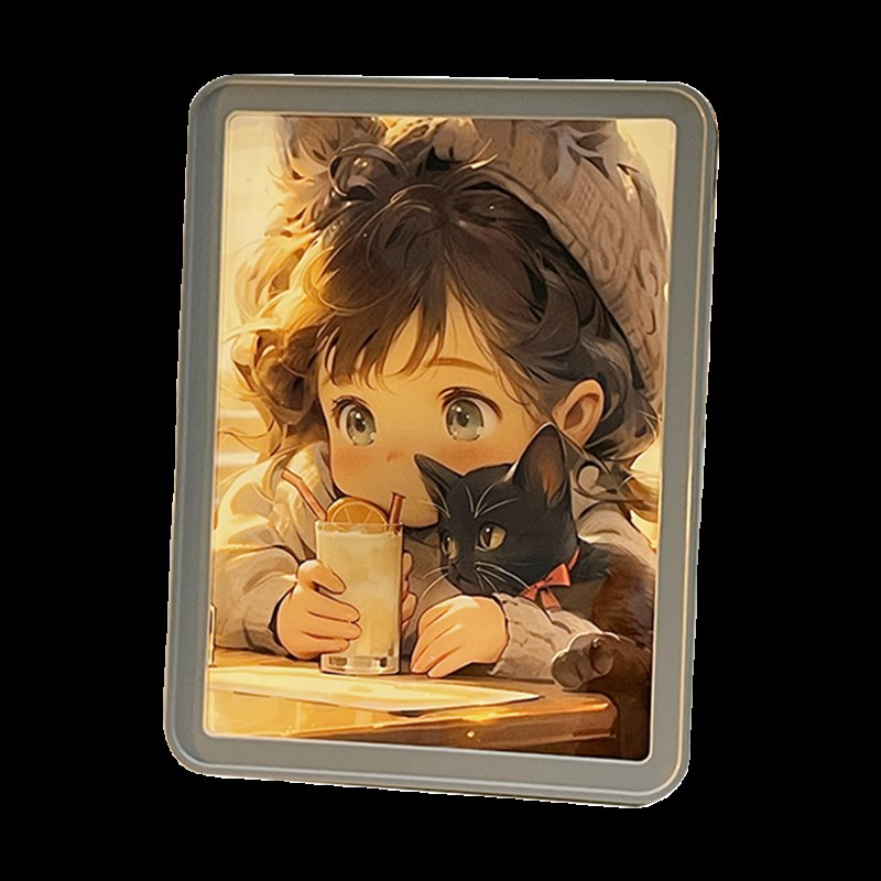 热销照片a定制镜子灯光画生日礼物送女生闺蜜女友情侣创意摆件夜