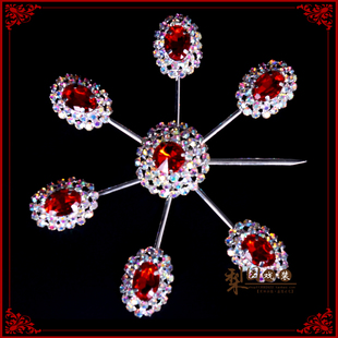 速发大宝石面花七星泡子新款包邮水钻戏剧头饰水钻戏曲花宝石大一