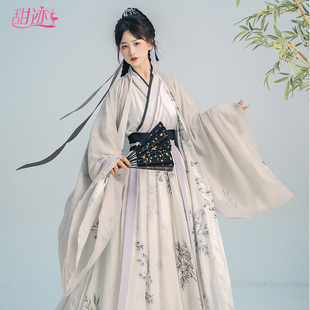速发汉服改良魏晋风古装仙墨春秋款可以穿着上班的水风超古齐腰襦
