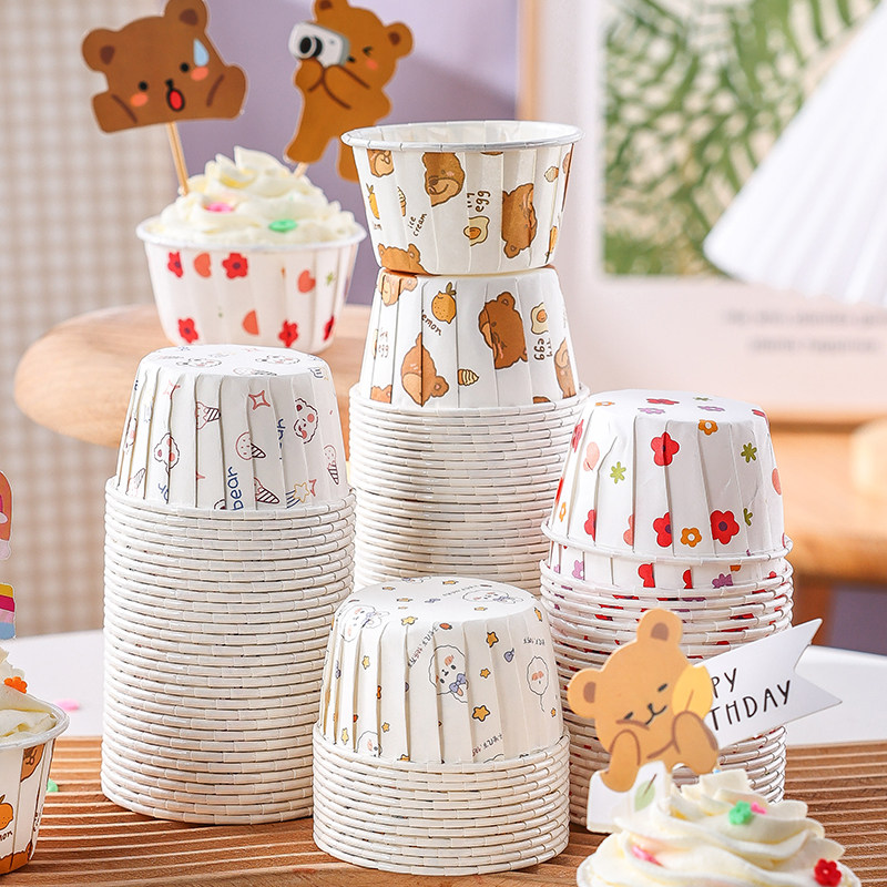 速发纸用蛋糕纸杯卷边杯子蛋糕纸托小马芬杯模具空气炸锅专杯烤箱