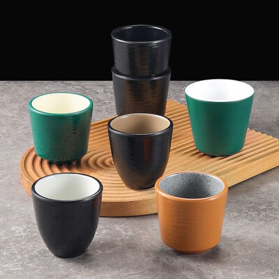 速发餐厅火锅烤肉密胺马克杯树脂石头纹水杯塑料耐摔杯子仿瓷茶商