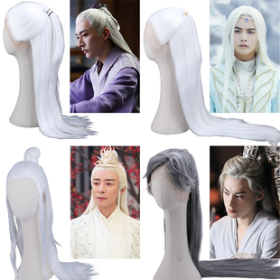 速发古装白发假发套影视剧老人爷爷造亲花白头套男父顶逼真整型长