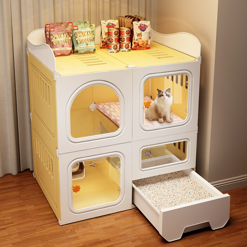 速发猫笼子猫砂盆一体猫厕猫别墅猫窝猫舍猫室猫咪家用屋内不占地