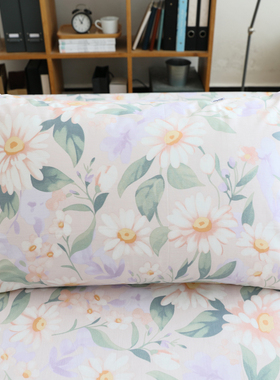 速发向花纯棉枕套加装枕头套48x74cm一对厚家用40x60全棉枕芯内胆