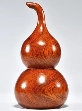 速发花梨木雕葫芦摆件实木雕刻家禄实木福居办公室装饰乔迁红心工