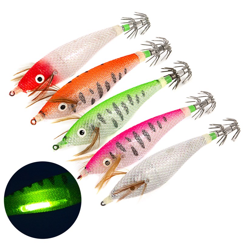 速发Liiada Fxshig Lure 6cm / 8cm iumious Squid JLg Fishig Wo