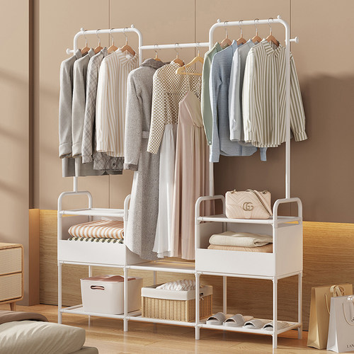 速发晾衣架落叠卧室内折地简易家用宿舍衣帽架服功能收纳置物挂衣