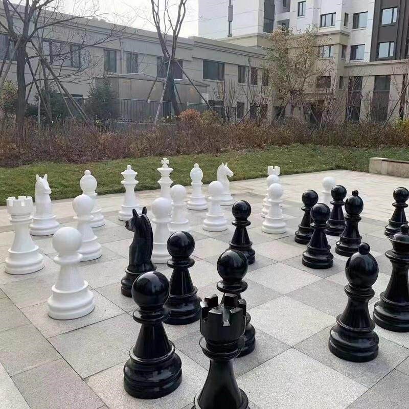 速发户外大号国际象棋雕塑公园广场售楼部婚庆用品黑白棋子摆件装