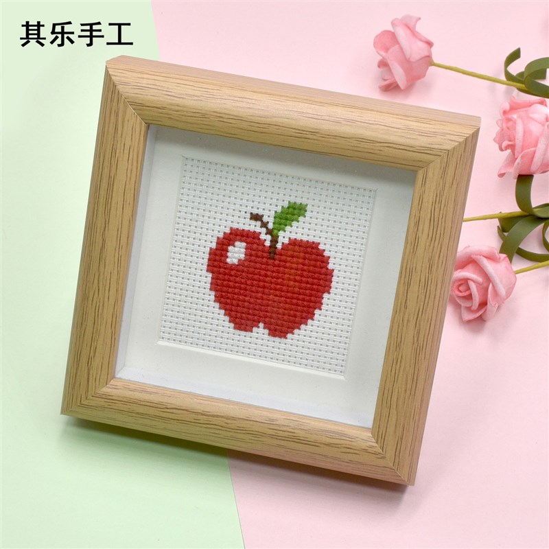 速发带框手工材料包印花塑料布新手儿童迷你小手工摆件相框画
