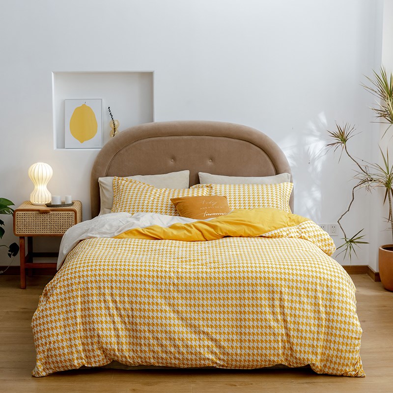 速发A类全棉针织天竺棉被罩裸套简印约花日式枕睡床品