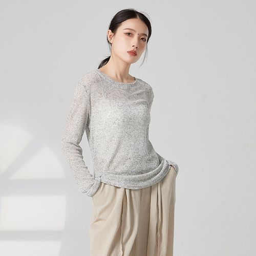 速发舞服衫透防晒微袖T恤教师宽松圆领罩长简约古典舞基训服装