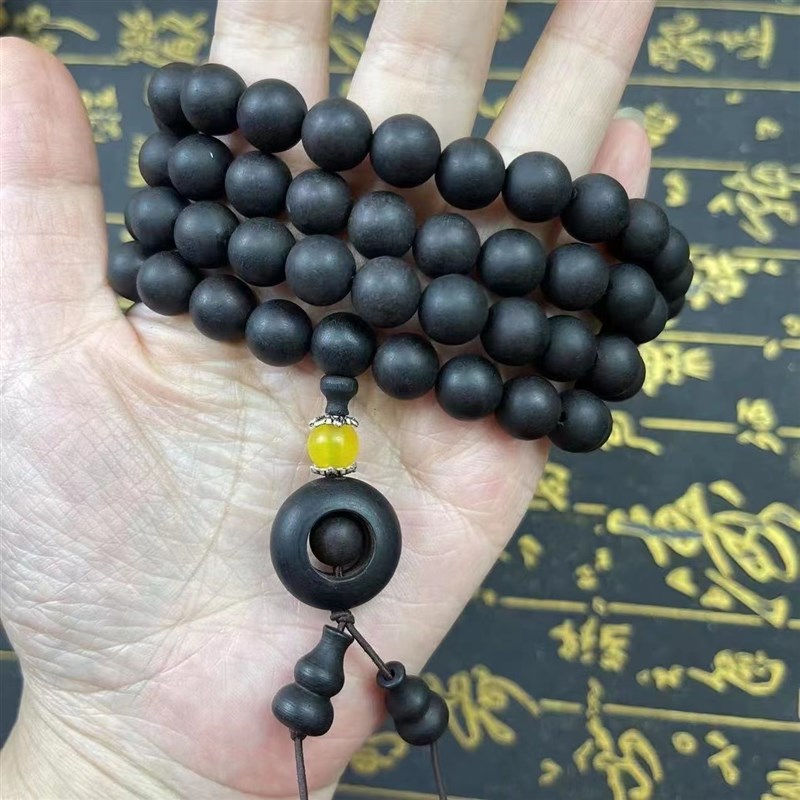 速发越南土沉手串螺丝纹工艺老料佛珠沉水沉香8mm108颗香手链男士
