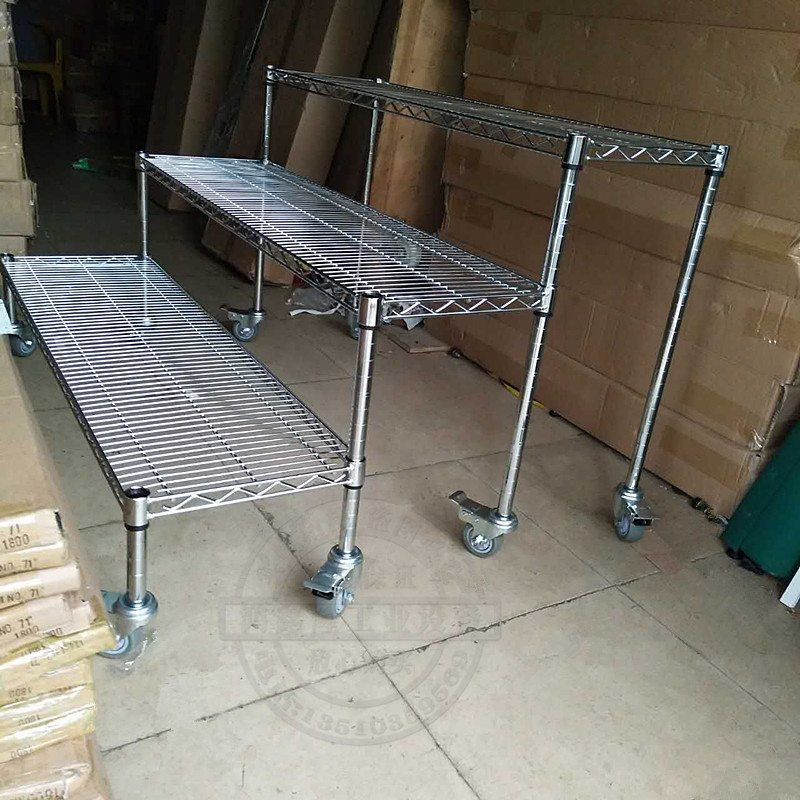 速发阶梯式货架镀铬置商展不锈钢梯形落地花架物品架示架自由组合