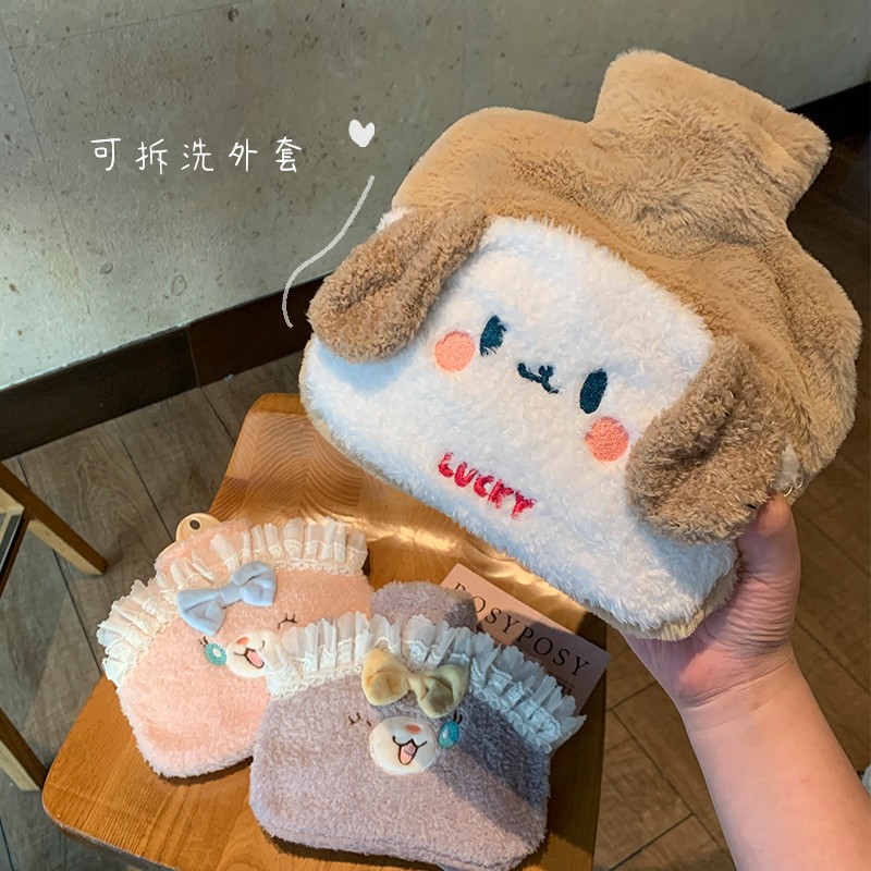 速发暖宝宝注水生可爱热敷肚敷腰子学水宿舍灌生毛绒暖水袋