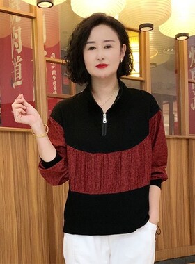 速发春季卫衣薄休中年小个子4恤新款X202t款闲长袖春秋外穿